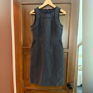 Navy and White Polka Dot J.Crew sheath dress